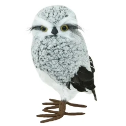 OWL GRAY 10.5″ WOOLY W/ WHITE FAUX FUR