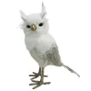 OWL WHITE/ CREAM 10.5″ STANDING W/ LACE & FEATHER