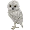 OWL WHITE STANDING FABRIC & FAUX FUR 6″x10″ W/ FEATHERS