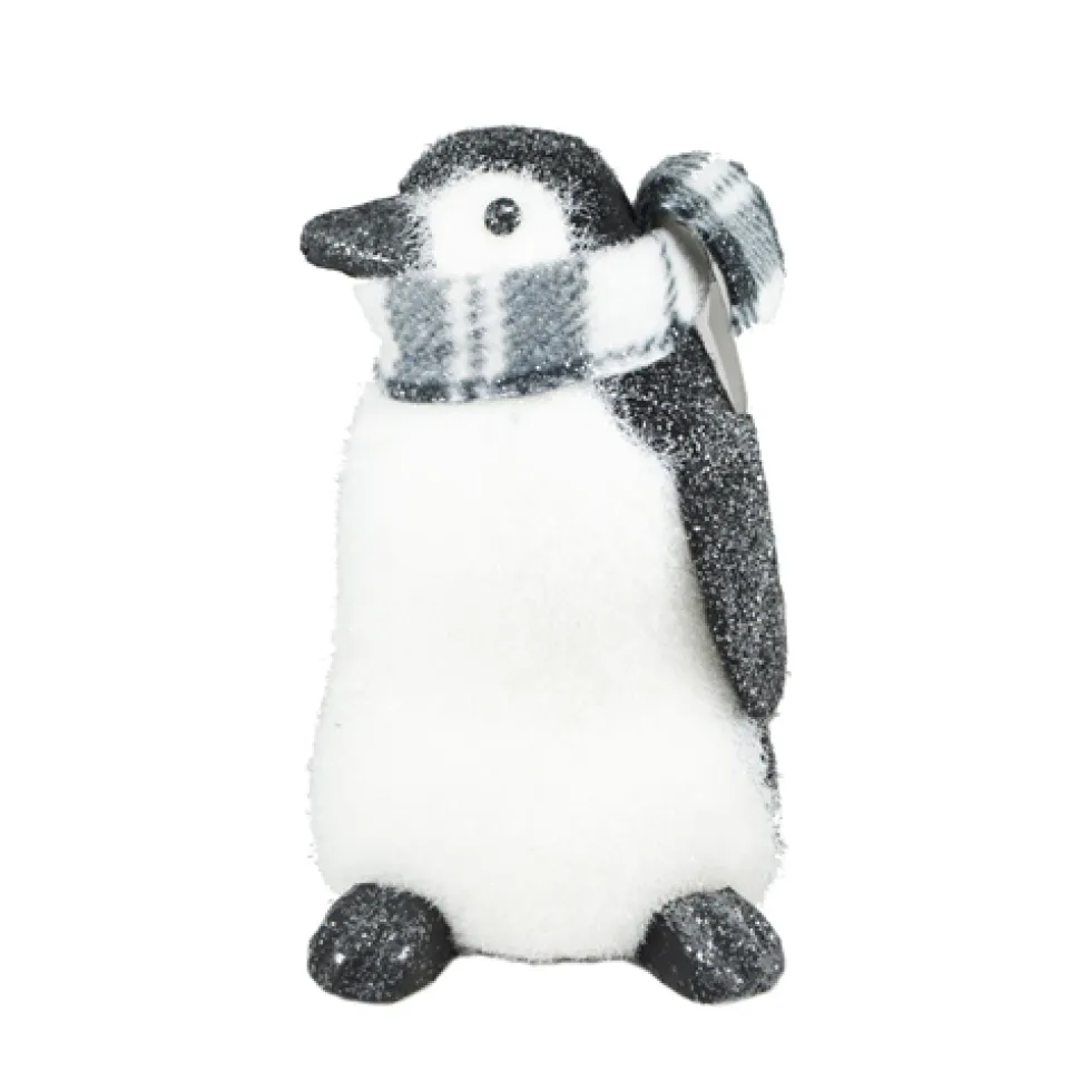 PENGUIN BLACK/ WHITE 9″ FROSTED W/ SCARF