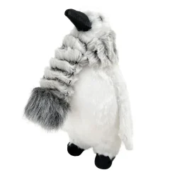 PENGUIN WHITE FUR 8.5″ W/ GRAY SCARF