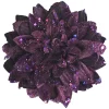 PEONY HEAD PURPLE 6″ CARDED W/ GLITTER & CLIP