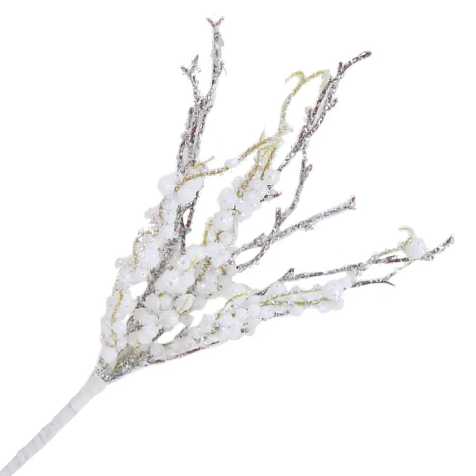 PICK BERRY 12″ WHITE SNOW BERRY ON TWIGS FLOCKED