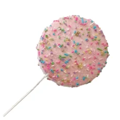 PICK CANDY 12″ MACAROON PINK /MULTI COLOR SPRINKLES