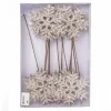 PICK SNOWFLAKE 12″ X 12 PC CHAMPAGNE ICE GLITTER