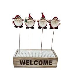 PICK WOODEN SANTA 4 STYLES 12″ WITH DISPLAY BOX