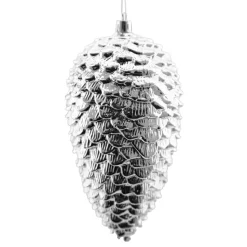 PINE CONE 180MM SHINY SILVER