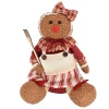 PLUSH GINGERBREAD GIRL SITTING 10″ W/ FORK RED/BROWN