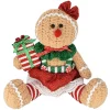 PLUSH GINGERBREAD GIRL SITTING 9″ W/ GIFT RED/BROWN