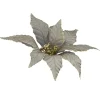 POINSETTIA HEAD BRONZE 13″ SHIMMER FABRIC W/ CLIP