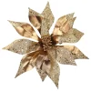POINSETTIA HEAD COPPER BROWN 12″ LEATHER METALLIC W/ CLIP