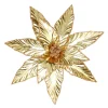 POINSETTIA HEAD GOLD 12″ METALLIC W/GLTR & CLIP