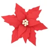 POINSETTIA HEAD RED 12″ FABRIC W/ CLIP