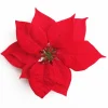 POINSETTIA HEAD RED 6.5″ VELVET WITH CLIP