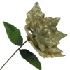 POINSETTIA STEM CHAMPAGNE 26″ VELVET EMBOSSED W/GLITTER