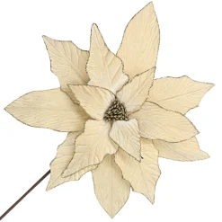 POINSETTIA STEM CHAMPAGNE 18″ HEAD VELVET W/ 24″ STEM