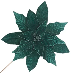 POINSETTIA STEM GREEN EMERALD 18″ HEAD VELVET W/ 24″ STEM