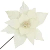 POINSETTIA STEM IVORY 12″ HEAD VELVET W/ 20″ STEM