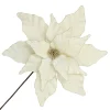 POINSETTIA STEM IVORY 17″ VELVET HEAD W/ 24″ STEM