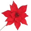 POINSETTIA STEM RED 12″ HEAD VELVET W/ 20″ STEM