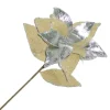 POINSETTIA STEM SILVER /NATURAL 21″ BURLAP/ METALIC