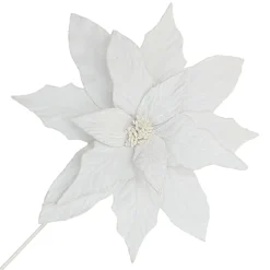 POINSETTIA STEM WHITE 18″ HEAD VELVET W/ 20″ STEM