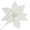 POINSETTIA STEM WHITE 12″ HEAD VELVET W/ 20″ STEM