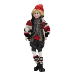 POSABLE BOY 18″ RED & GRAY W/ SWEATER