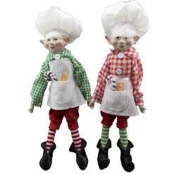 POSABLE ELF 14″ BOY RED/ GREE BAKER OUTFIT 2 ASST.