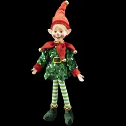 POSABLE ELF BOY 10″ GREEN SEQUIN OUTFIT