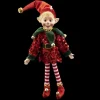 POSABLE ELF BOY 10″ RED SEQUIN OUTFIT