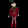 POSABLE ELF BOY 18″ RED SEQUIN W/ GREEN HAT