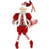 POSABLE ELF BOY 18″ RED/WHITE W/ CANDY