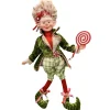 POSABLE ELF WHIMSICAL 18″ RED/GREEN W/ LOLLYPOP