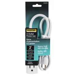 POWER BAR 3 OUTLET 125V/1625W/13A 2FT CORD