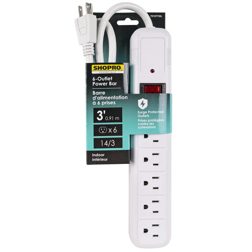 POWER BAR 6-OUTLET W/ SURGE ABS