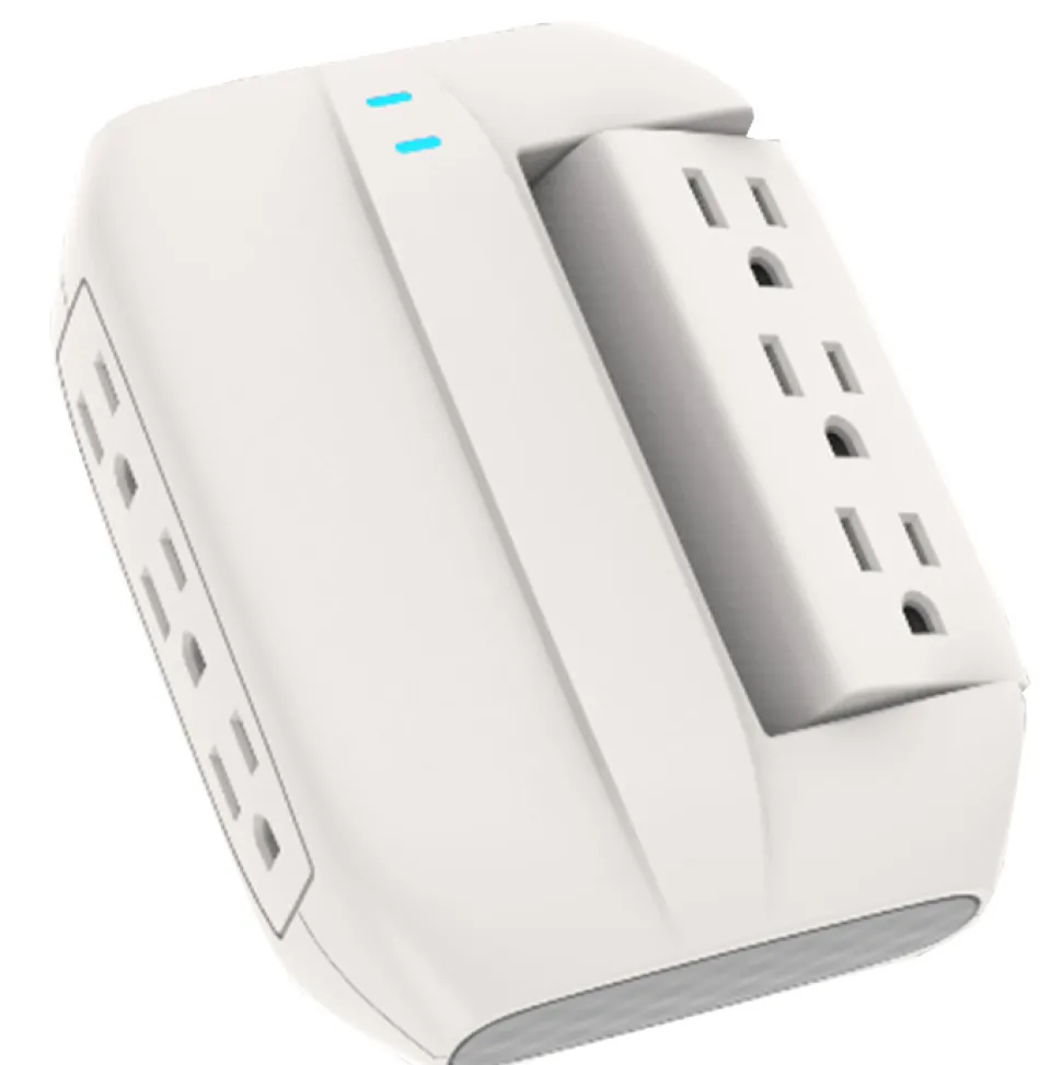 POWER WALL TAP 6-OUTLET SWIVEL W/SURGE WHITE