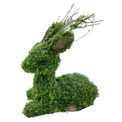 REINDEER FAUX MOSS SITTING 15″x13″ MOSS GREEN