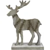 REINDEER NAT. BIRCH LOOK W/ BASE 14″ NAT. W/ STITCH PATTERN