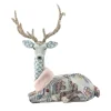 REINDEER SITTING WITH INTRICATE PATTERN BLUE 15.5″