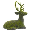 REINDEER SITTING 12.5″x14″ MOSS GREEN