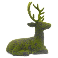 REINDEER SITTING 12.5″x14″ MOSS GREEN