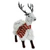 REINDEER STANDING PLUSH CREAM 12″ W/ RED SCARF