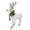 REINDEER STANDING PLUSH WHITE 12″ W/ PINE, CONE & BERRIES