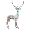 REINDEER STANDING WITH INTRICATE PATTERN BLUE 22.5″