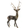 REINDEER STANDING 15″x22.5″ GOLD/BLACK W/ INTRICATE EMBROIDERY
