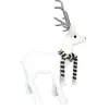 REINDEER WHITE FLOCKED 24″ STANDING W/ GRAY STRIPED SCARF