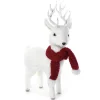 REINDEER WHITE GRASS 19″ STANDING W/ RED SCARF
