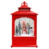 RETRO LANTERN WITH SNOWMAN & SKYWHEEL SNOWING SCENE 17″