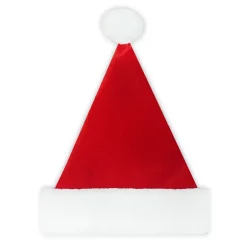 SANTA HAT 15″ RED VELVET SANTA HAT WITH FAUX FUR BORDER (MEDIUM)